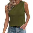 thumbnail image 1 of DQRPSEETB Cami Tanks for Women Womens Casual Vest Summer Round Neck Sleeveless Waist Tie Solid Color Loose Fitting Shirt Tops for Women Trendy Summer, 1 of 4