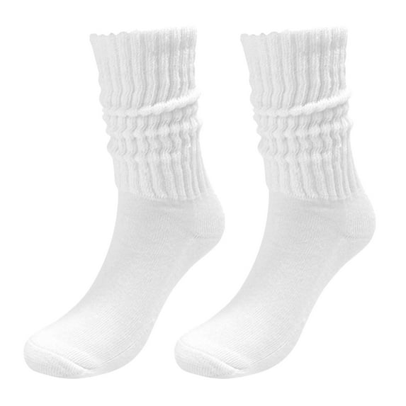 DQRPSEETB Compression Socks Socks Solid Color Crew Socks Colorful Lightweight Cotton Athletic Socks for Women and Men Soft Socks White