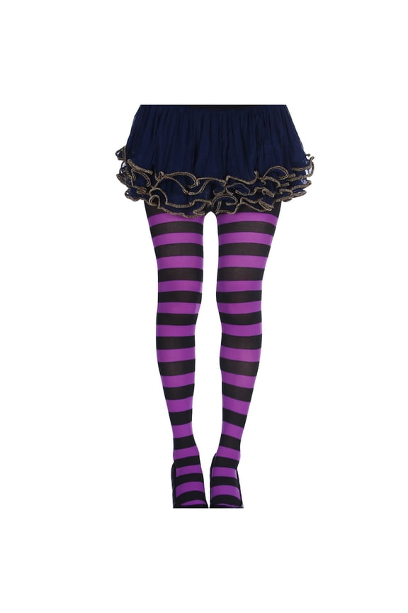 Halloween Women's Wide Striped Tights Stockings Nylon Footed Pantyhose Witch Leggings for Women Girls Halloween Costume Party Dress up Accessories