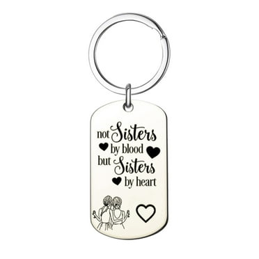 DQRPSEETB Key rings for Car Keys Good Friend Good Sister Gift Pendant Necklace Letter Military Key Chain Present