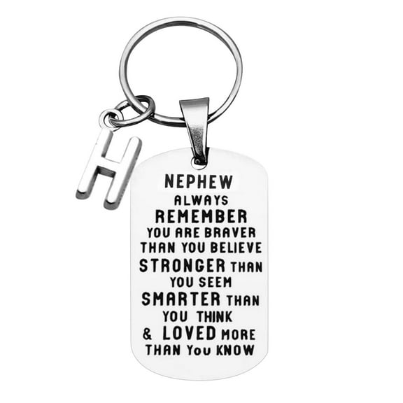 DQRPSEETB Keychain Wristlet To My Nephew Never forget I Love You Christmas Ornaments 26 Letters Keychain