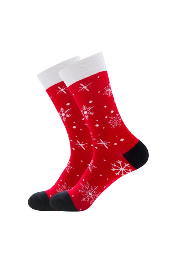 Men's Autumn and Winter Socks Santa Claus Snowflake Men's Middle Tube Socks Damp Cotton Socks Soft Socks for Mens