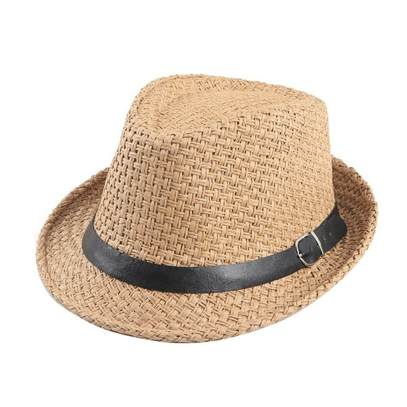 DQRPSEETB Mens 1920s Panama Fedora Hat Women Summer Mesh Straw Sun Hat Short Brim Cuban Trilby Derby Jazz Cap Packable Beach Dad Hat