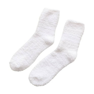 DQRPSEETB Mens Wool Socks Thermal Hiking Winter Boot Warm Thick Cozy Crew Comfy Work Socks for Men Mens Work Socks,White Crew Socks White