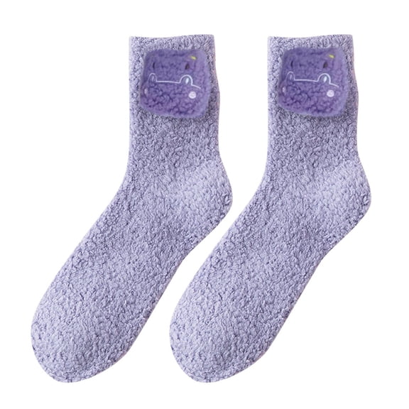 DQRPSEETB Mid-Length Socks Pair Comfortable of Print Cotton Animal Socks Socks 1 Women Lady Casual Pattern Socks Comfortable Socks Purple