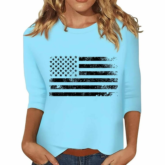 DQRPSEETB Oversized Tshirts for Women USA Star Stripes Flag of Womens Shirt 2024 Short Sleeve Comfy Tees Tops Summer American Patriotic Flag T Shirts Short Sleeve Tops for Women XXL