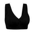 thumbnail image 1 of DQRPSEETB Plus Size Bandeau Bras New Front Buckle Bra without Steel Ring Simple Soft Cotton Vest Large Size Bra Underwear for Women Black, 1 of 9
