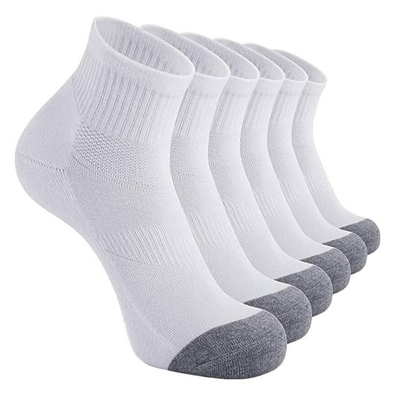 DQRPSEETB Running Compression Socks Men 5 Pairs Men's Basketball Socks Solid Color Short Socks Black Crew Socks White-C One Size