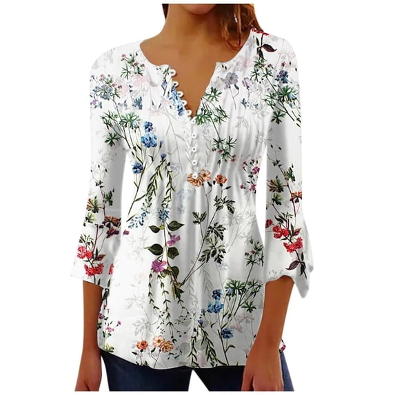 DQRPSEETB Short Sleeve Blouses for Women Women's Blouse Autumn 2024 Long Sleeved Shirt Dress Casual Pleated Shirt Loose Fitting Tights Plus Size Womens Tops S