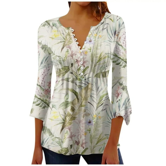 DQRPSEETB Short Sleeve Blouses for Women Women's Blouse Autumn 2024 Long Sleeved Shirt Dress Casual Pleated Shirt Loose Fitting Tights Plus Size Womens Tops M
