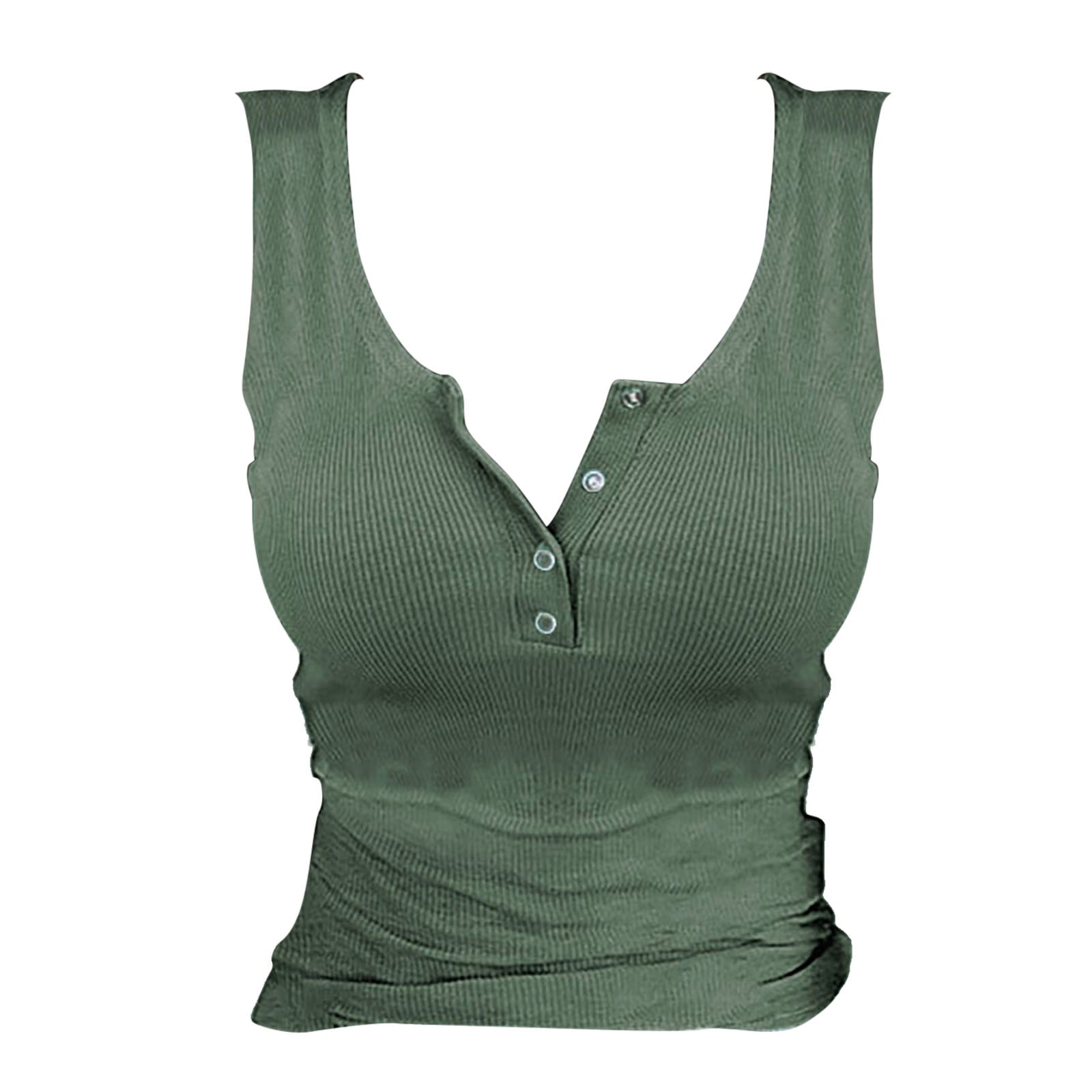ROSRISS Women's Plus Size V-Neck Tank Top - 3XL Burgundy Henley Tunic, Rayon/Spandex - View #5