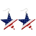 thumbnail image 1 of DQRPSEETB Small Hoops American Independence Day Flag Pattern Earrings Leather Teardrop Shape Lightweight Flag Star Shape, 1 of 4