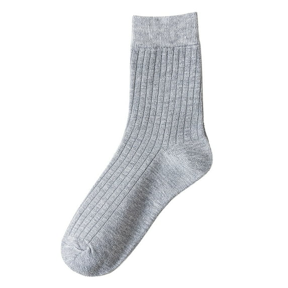 DQRPSEETB Solid Color Vertical Strip Socks Mid Tube Socks Classic Casual Comfort Cotton Socks Thin Socks Women,Black Ankle Socks Grey