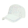 thumbnail image 1 of DQRPSEETB Sports Hats Women Men Studded Rhinestone Crystals Adjustable Ponytail Mesh Baseball Cap Shiny Bling Casual Sports Cap Breathable Sun Hat Sports Caps, 1 of 4