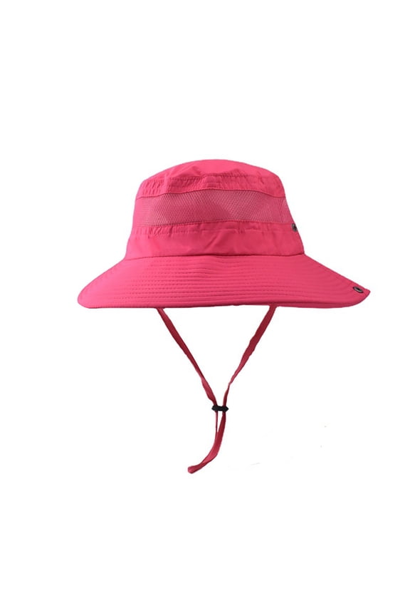 Sun Hats for Women Sun Hat Sun Sunscreen Wide Brim Bucket Hat Waterproof Foldable Ponytail Hats for Women Hot Pink