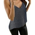 DQRPSEETB Tank Top Womens Glitter Strappy Tank Tops Ladies Sparkle Cami