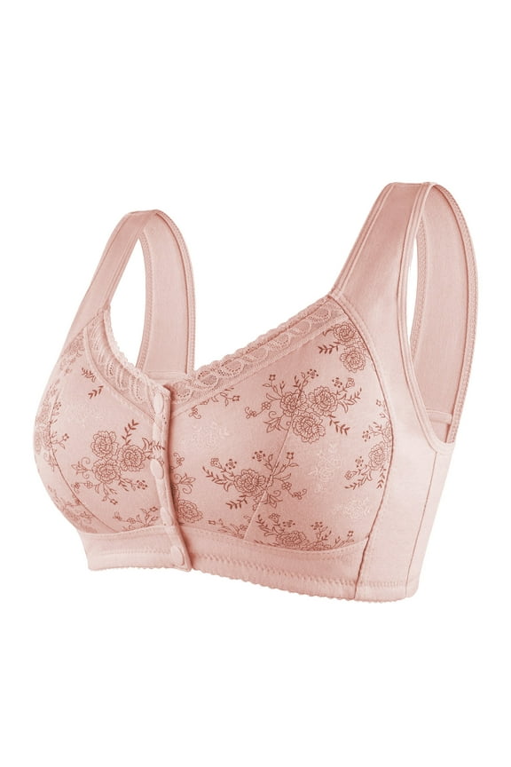 Thin Breathable Underwear for Women with Small Chest and Flat Chest Showing Big Gathered Outward Expansion Anti Drooping Seamless No Ring Bra Cartoon Pink