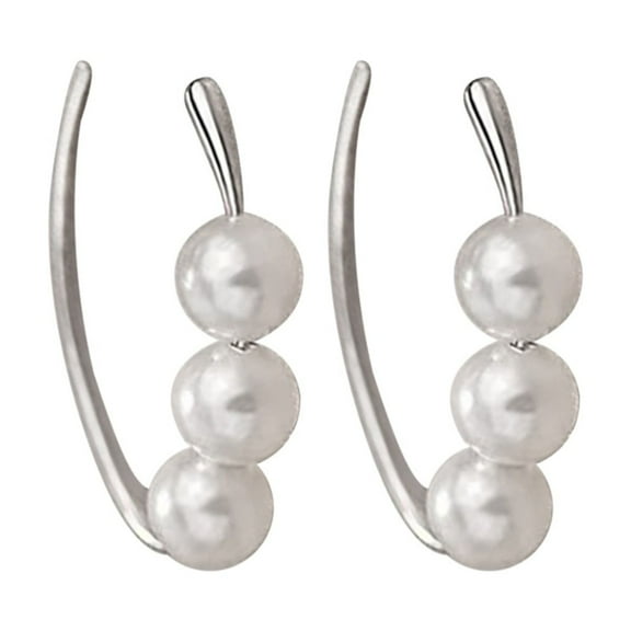 DQRPSEETB Unique Jewelry 925 Sterling Silver Needle Pearl Earrings Earrings High End Feel Earrings Women's Light