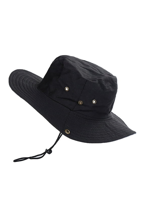 Wide Brim Hiking Fishing Bucket Hats Cotton Sun for Men Women Outdoor Activities Bucket Hats with String UV Sun Protection Unisex Boonie
