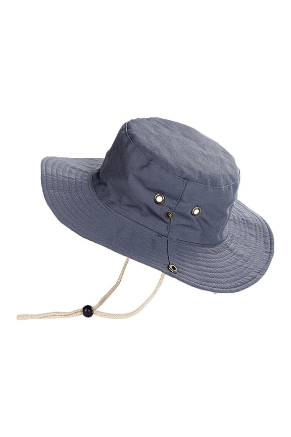 Wide Brim Hiking Fishing Bucket Hats Cotton Sun for Men Women Outdoor Activities Bucket Hats with String UV Sun Protection Unisex Boonie