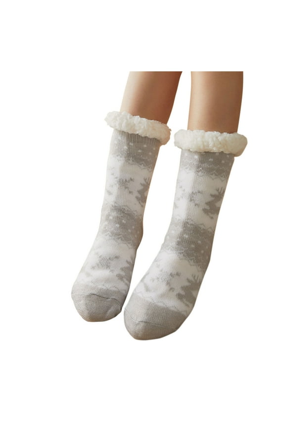 Winter Lined Wool Socks Lambs Cozy Thick Heavy Thermal Boots Socks Fuzzy Non Floor Socks for Men & Women Comfortable Socks for Men Womens