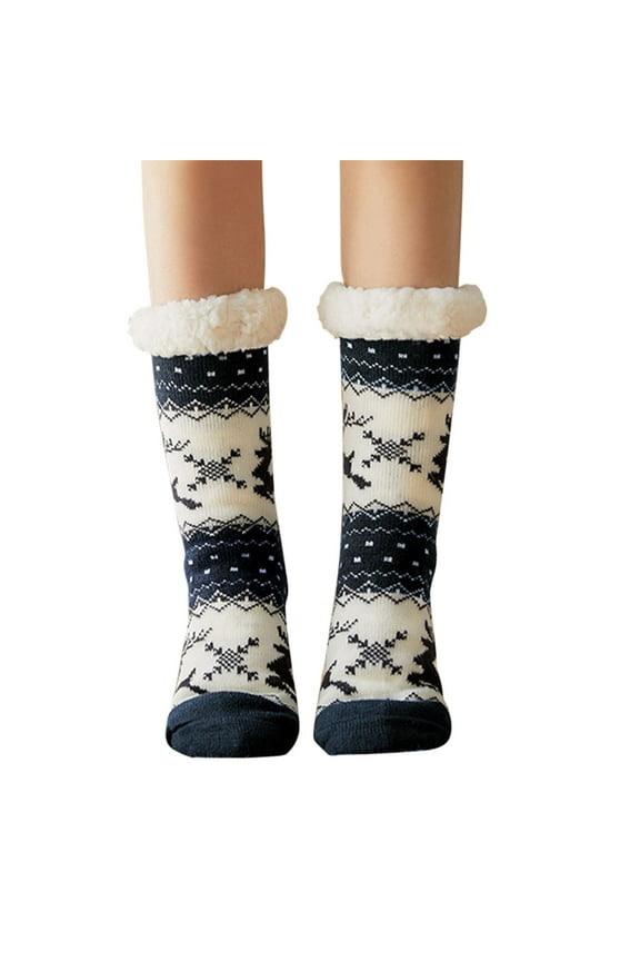 Winter Lined Wool Socks Lambs Cozy Thick Heavy Thermal Boots Socks Fuzzy Non Floor Socks for Men & Women Comfortable Socks for Men Womens