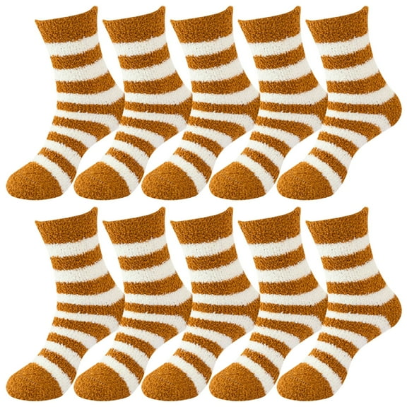 DQRPSEETB 5 Pairs Winter Socks for Men Winter Soft Thermal Warm Boot Cushion Work Socks Men's Socks & Hosiery,Running Socks Yellow