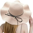 thumbnail image 1 of DQRPSEETB Women Summer Wide Straw Hat Beach Foldable Sun Hats Floppy Roll Up Protection Sun Cap UPF 50+ Caps Sun Hats for Women UV Protection, 1 of 4