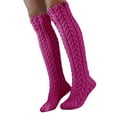 thumbnail image 1 of DQRPSEETB Women's Cable Knitted Thigh High Boot Socks Extra Long Winter Stockings Over Knee Leg Warmers Athletic Socks Pink, 1 of 5