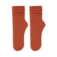 thumbnail image 1 of DQRPSEETB Women's Summer Autumn Thin Ice Socks Solid Simple Ice Silk Socks Mid Tube Socks Women's Socks,Black Ankle Socks Orange, 1 of 3