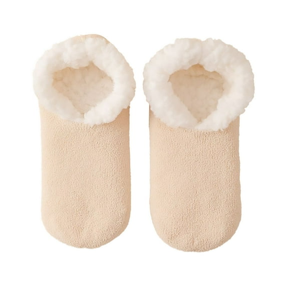 DQRPSEETB Women's Winter Super Thick Couple's Home Short Shoes and Socks Lamb's Wool Warm Plush Floor Socks Girl Thick Socks