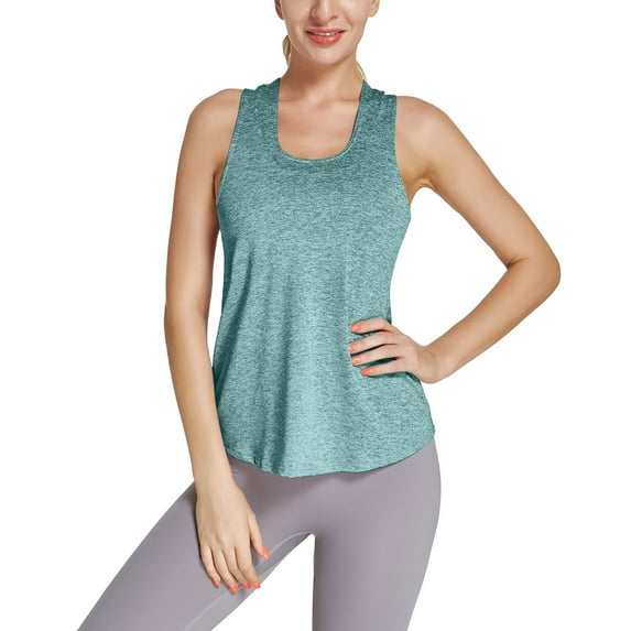 DQRPSEETB Womens Tank Tops Loose Fit Women's Workout Tank Top Back Sleeveless Yoga T Shirt Running Gym Exercise Sports Tops Womens Tops