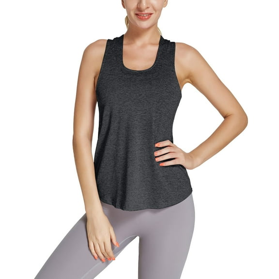 DQRPSEETB Womens Tank Tops Loose Fit Women's Workout Tank Top Back Sleeveless Yoga T Shirt Running Gym Exercise Sports Tops Womens Tops