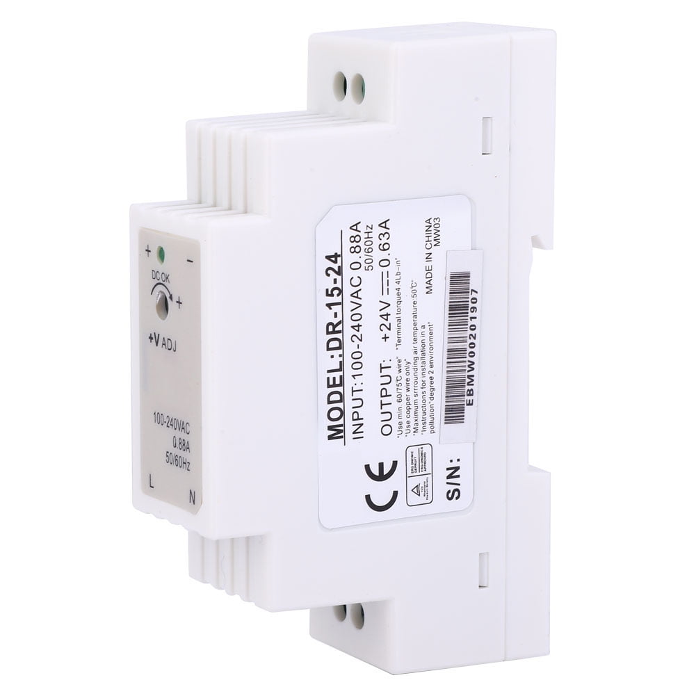 DR-15-24 DIN Rail Single Output Switching Power Supply 15W 24V 0.63A ...