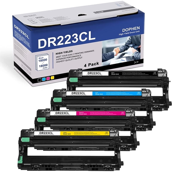 DR-223CL Drum Unit Set: DOPHEN 4PK Compatible DR223CL BK/C/M/Y Replacement for HL-3140CW HL-3170CDW MFC-9130CW MFC-9330CDW Printers (DR223CL 4 Color Drum Set)