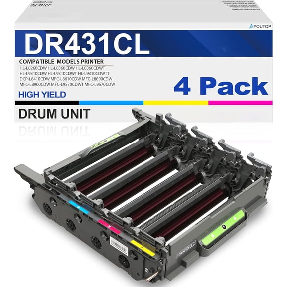 DR-431CL DR431CL Drum Unit Compatible for HL-L8900CDW HL-L8260CDW HL-L8360 HL-L8360CDW HL-L8360CDWT DCP-L8410CDWT L8410CDW MFC-L8610 L8610CDW Printer