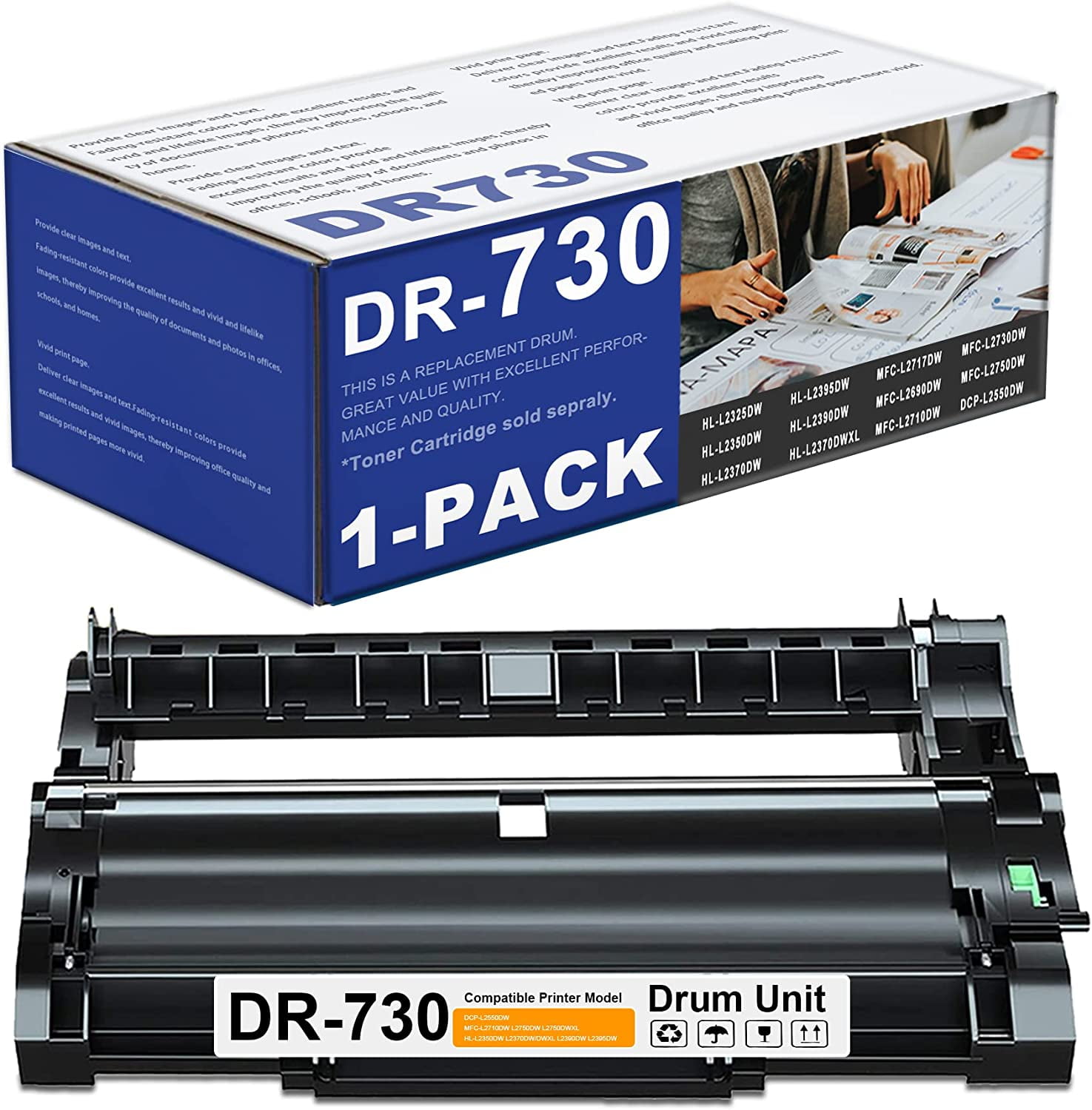 Brother DR730 Black High Yield Drum Unit for MFCL2710DW, MFCL2750DW