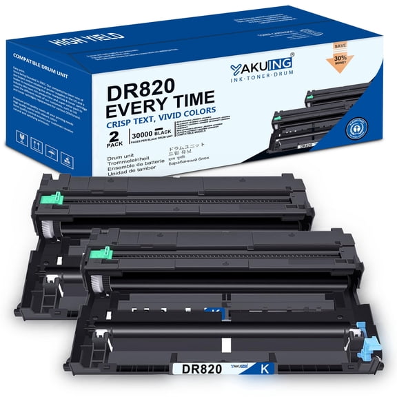 DR 820 DR-820 Drum Unit Compatible for Brother DR 820 High Yield Black Works with DCP-L5600DN HL-L5100DN MFC-L5800DW [ 2 Black ]