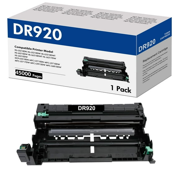 DR-920 DR920 Drum Unit Black 1 Pack Compatible for Brother DR920 DR-920 for HL-L5210DN L5210DW L5215DW L6210DW L6217DW L6310DW L6415DW MFC-L5710DN L5710DW L5715DW L5915DW Printer