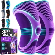 DR. BRACE ELITE Knee Brace 2 Pack Knee Brace for Women & Men, Workout, Sports, Daily Knee Compression Sleeve for Maximum Knee Pain Support & Knee Recovery Galaxsis, X-Large