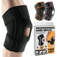 thumbnail image 1 of DR. BRACE ELITE Knee Brace with Side Stabilizers & Patella Gel Pads for Maximum Knee Pain Support and fast recovery for men and women-Please Check How To Size Image (Pluto, Medium), 1 of 10