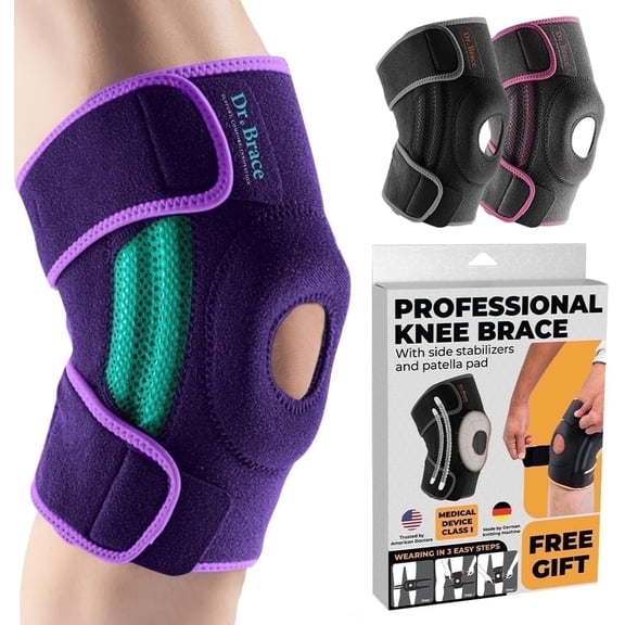 DR. BRACE ELITE Knee Brace with Side Stabilizers & Patella Gel Pads for Maximum Knee Pain Support and fast recovery for men and women- Please Check How To Size Video (Galaxsis, Medium)