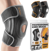 DR. BRACE Compression Knee Brace with Side Stabilizers & Patella Gel Pads, Knee Support for Knee Pain, Running & Sports, Men & Women Moon, Medium