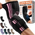 thumbnail image 1 of DR. BRACE® Elite Elbow Brace Support, Breathable Elbow Compression Sleeve with Removable Strap for Golfer's, Tennis Elbow & Tendonitis Treatment & Pain Relief (Black-Pink, XX-Large), 1 of 5