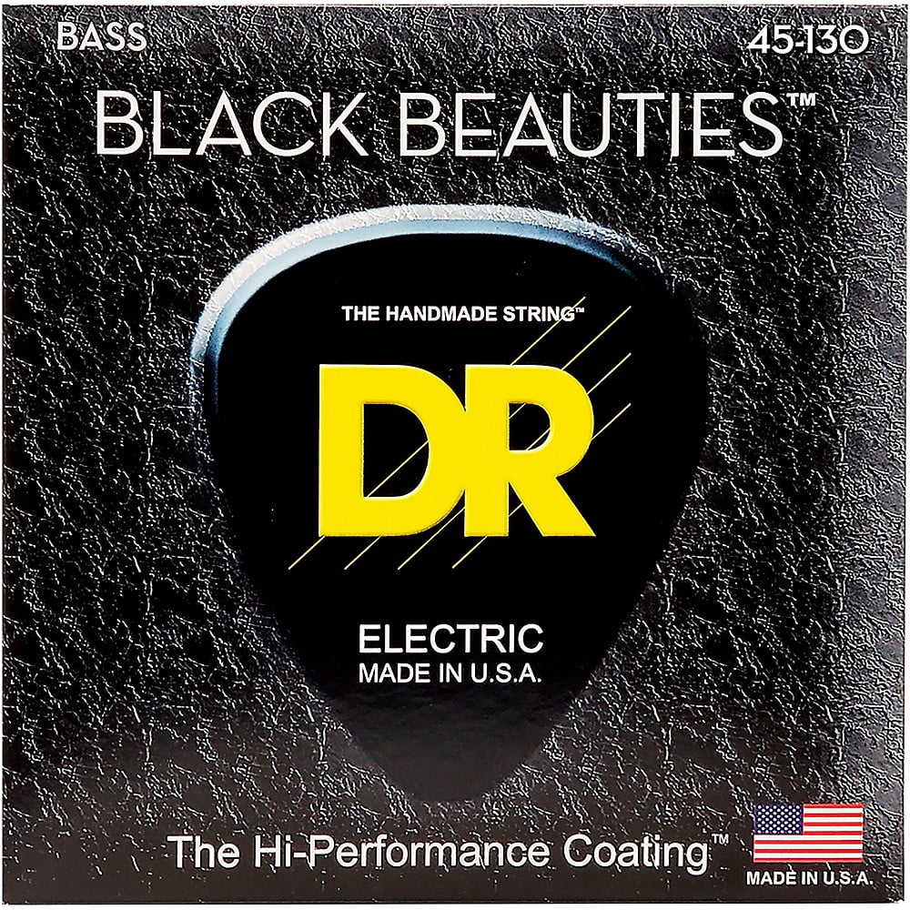 DR Strings BLACK BEAUTIES  Black Coated 5-String Bass Strings Medium (45-130)