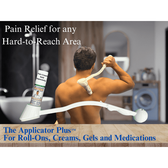 DR CARRASCO APPLICATOR PLUS -4 in 1 Roll-On and Lotion Applicator for Hard-to-Reach Pain & Skin Conditions