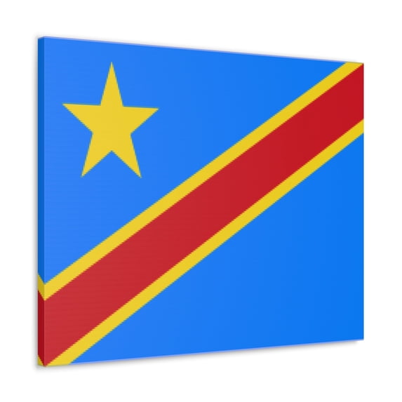 DR Congo Country Flag Canvas Vibrant Wall Art Unframed Home Decor