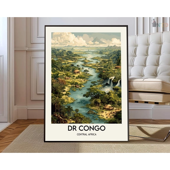 DR Congo poster, DR Congo Wall Art, Dr Congo Print, Dr Congo Photo, Dr Congo Poster Print, Dr Congo Travel, Dr Congo Africa, DR Congo map, Unframed Paper Poster 8x10in