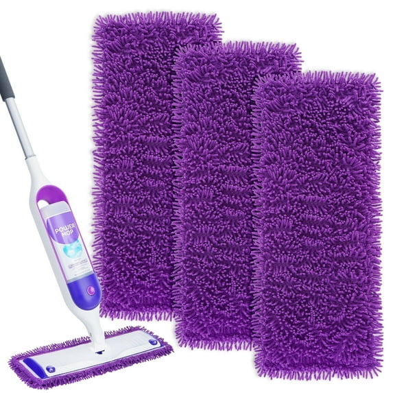 DR DAPPER Reusable Microfiber Power Mop Refill Pads Compatible with SwifferPowerMop, 3 Pack (Mop is Not Included)