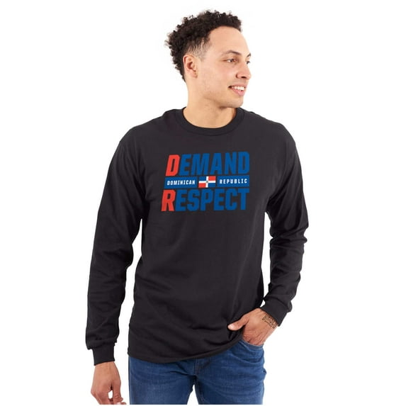 DR Dominican Republic Demand Respect Plus Size Long Sleeve Graphic Tee Shirt Brisco Brands 2X